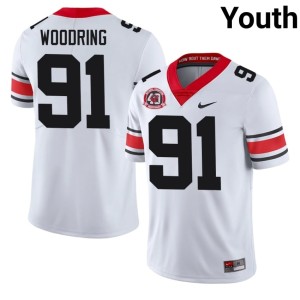 #91 Peyton Woodring Georgia Youth 1980 National Champions 40th Anniversary Embroidery Jersey - White