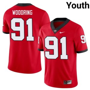 #91 Peyton Woodring Damn Good Dawgs Youth Stitched Jersey - Red