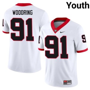 #91 Peyton Woodring Go Dawgs Youth 2026-27 Jerseys - White