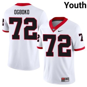 #72 Ekene Ogboko UGA Youth NCAA Jersey - White