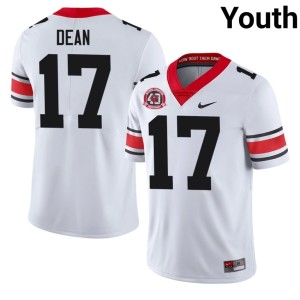 #17 Nakobe Dean UGA Youth 1980 National Champions 40th Anniversary Embroidery Jerseys - White