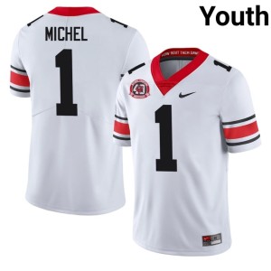 #1 Sony Michel Dawgs Youth 1980 National Champions 40th Anniversary NCAA Jerseys - White