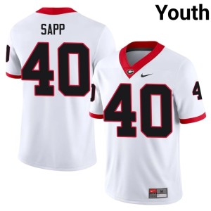 #40 Theron Sapp Georgia Bulldogs Youth Limited Jerseys - White