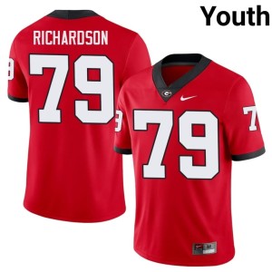 #79 TyQuez Richardson University of Georgia Bulldogs Youth Replica Jerseys - Red