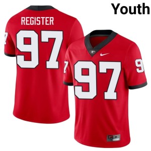 #97 Wade Register University of Georgia Bulldogs Youth Football Jerseys - Red