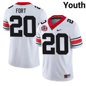 #20 Zech Fort Go Dawgs Youth 1980 National Champions 40th Anniversary High School Jerseys - White