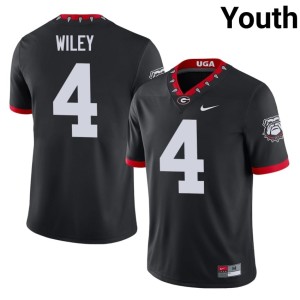 #4 CJ Wiley Go Dawgs Youth Mascot 100th Anniversary Official Jerseys - Black