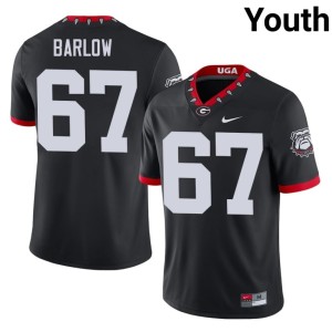 #67 Clinton Barlow Dawgs Youth Mascot 100th Anniversary Embroidery Jersey - Black