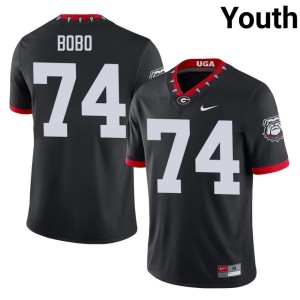 #74 Drew Bobo Bulldog Nation Youth Mascot 100th Anniversary Official Jersey - Black