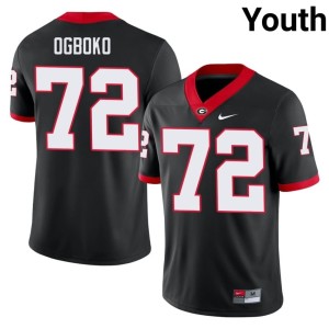 #72 Ekene Ogboko University of Georgia Youth Stitched Jerseys - Black
