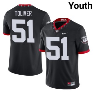#51 Malachi Toliver Go Dawgs Youth Mascot 100th Anniversary NCAA Jerseys - Black