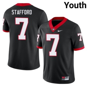 #7 Matthew Stafford UGA Bulldogs Youth Embroidery Jerseys - Black