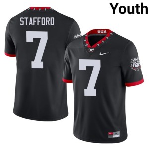 #7 Matthew Stafford UGA Youth Mascot 100th Anniversary University Jersey - Black