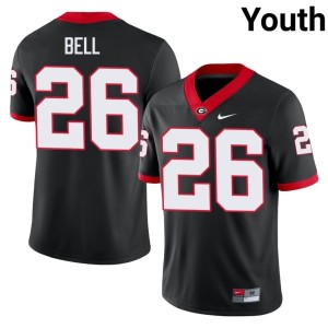 #26 Micah Bell Bulldog Nation Youth University Jersey - Black