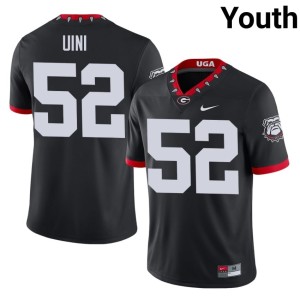#52 Michael Uini Bulldog Nation Youth Mascot 100th Anniversary Replica Jerseys - Black