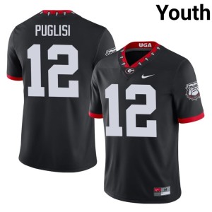 #12 Ryan Puglisi Georgia Youth Mascot 100th Anniversary High School Jersey - Black