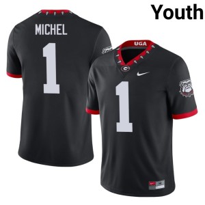 #1 Sony Michel University of Georgia Bulldogs Youth Mascot 100th Anniversary Limited Jersey - Black