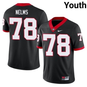 #78 Tate Nelms University of Georgia Bulldogs Youth High School Jersey - Black