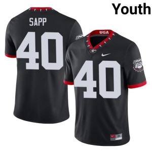 #40 Theron Sapp Georgia Bulldogs Youth Mascot 100th Anniversary Embroidery Jerseys - Black