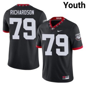 #79 TyQuez Richardson UGA Bulldogs Youth Mascot 100th Anniversary College Jersey - Black