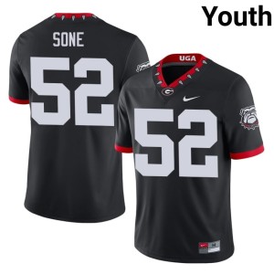 #52 Valdin Sone Georgia Bulldogs Youth Mascot 100th Anniversary Limited Jersey - Black