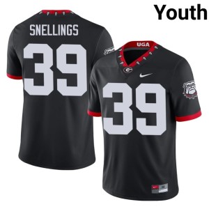 #39 Will Snellings UGA Youth Mascot 100th Anniversary College Jersey - Black