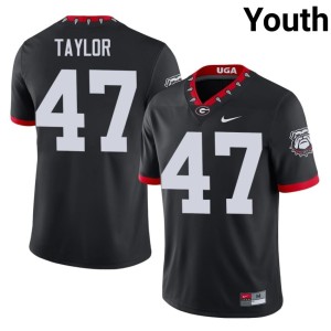 #47 Will Taylor University of Georgia Youth Mascot 100th Anniversary College Jersey - Black