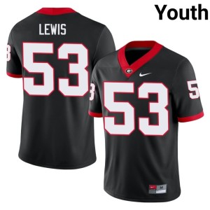 #53 Zach Lewis University of Georgia Youth NCAA Jersey - Black