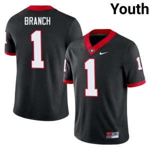 #1 Zachariah Branch Georgia Bulldogs Youth Football Jerseys - Black