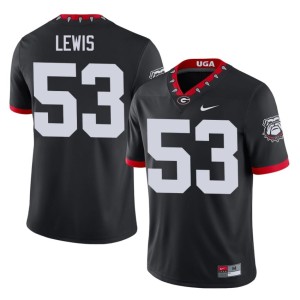 #53 Zach Lewis UGA Men's Mascot 100th Anniversary 2026 Jerseys - Black