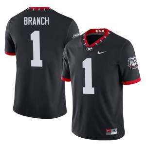 #1 Zachariah Branch University of Georgia Mens Mascot 100th Anniversary Game Jersey - Black